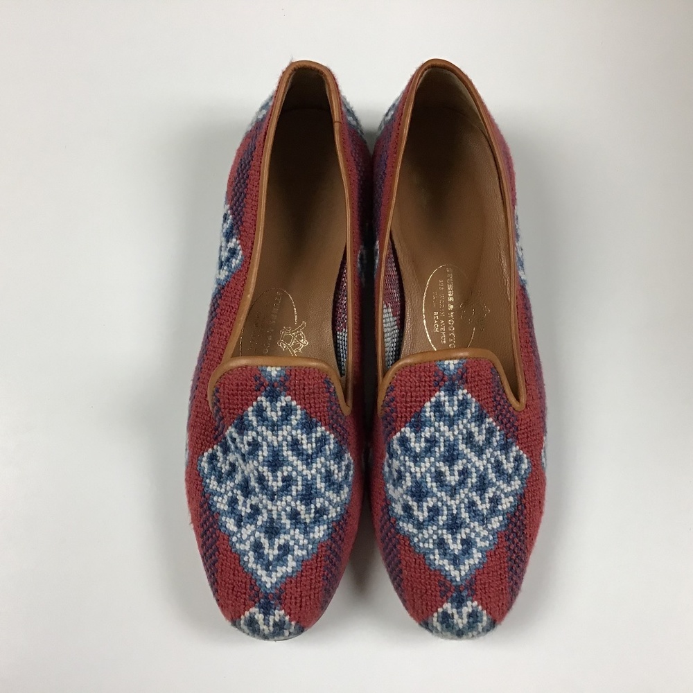 Stubbs + Wootton Delfi Needlepoint Flats 7B